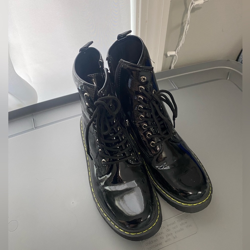 Black Combat Boots; worn once